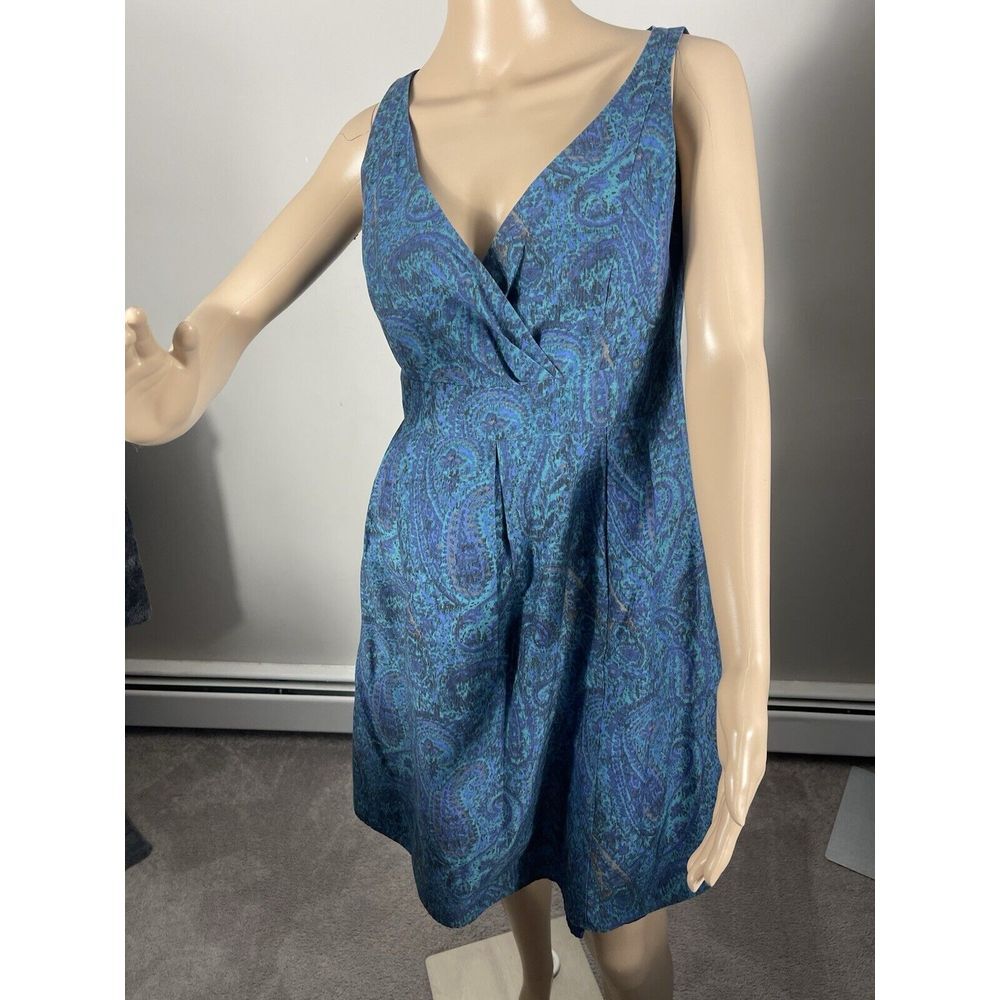 Lands End Blue Paisley Size S Boho ,‎ Knee length